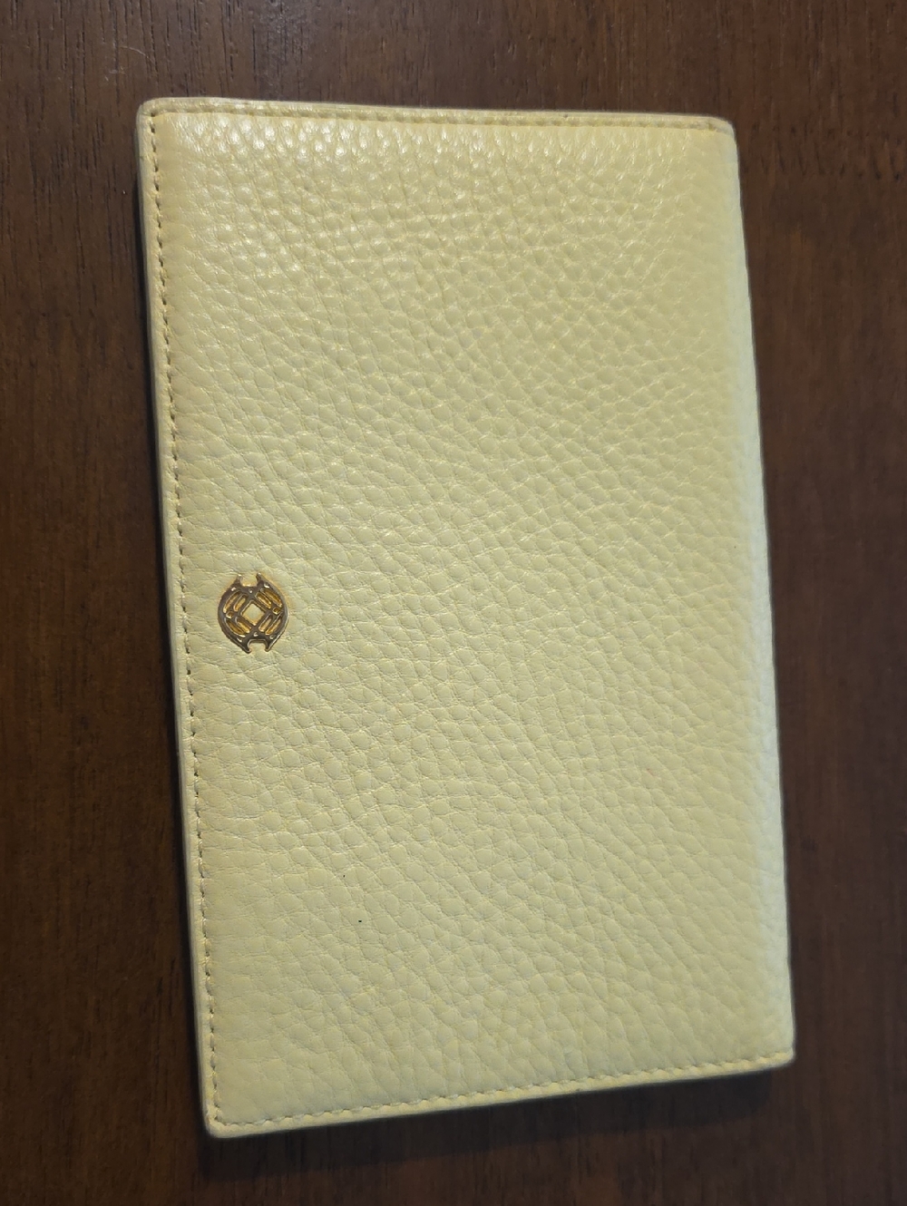 Dagne Dover Yellow Pebbled Leather Accordion Card Case
